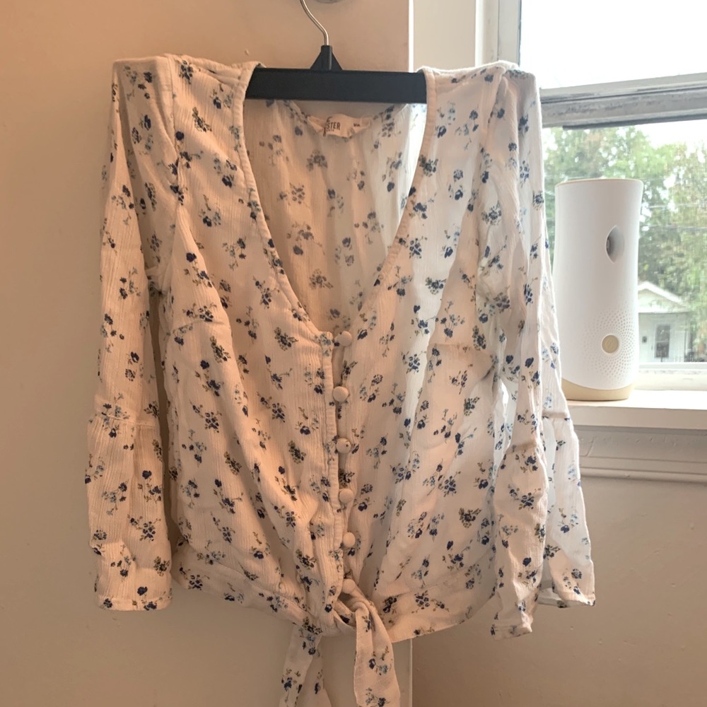 Hollister Button Up Floral Blouse
